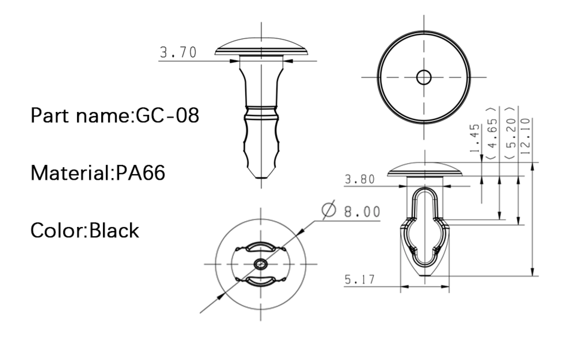 Plastic Canoe Clip GC-08